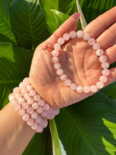 Load image into Gallery viewer, Rose Quartz Bracelet, Matte Pink Crystal Stretch Bracelet, Natural Healing 8mm Gemstone Beaded Bracelet, Bracelets for Women, Gift for Her