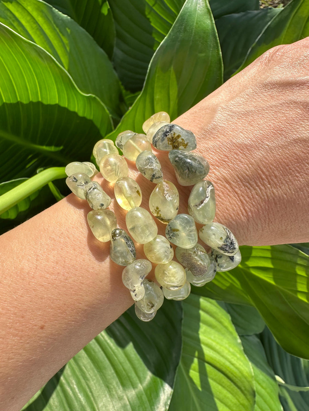 Prehnite Bracelet, Tumbled Stretch Bracelet, Natural Crystal Prehnite Bead Bracelet, Polished Gemstone Bracelet, Premium Stone, Wholesale