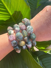 Load image into Gallery viewer, Fancy Jasper Tumbled Stone Stretch Bracelet, Natural Crystal Bead Bracelet, Polished Gemstone Beads, One Size, Premium High Quality