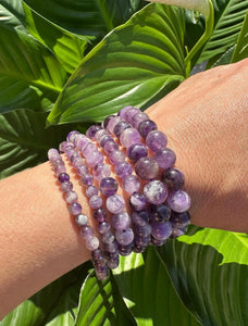 Amethyst Crystal Bracelet, 4mm, 6mm, 8mm Bead Stretch Bracelets, Premium Natural Gemstone Jewelry, Premium Genuine Stone, Bulk Wholesale