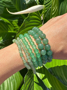 Green Aventurine Crystal Bracelet, 4mm, 6mm, 8mm Bead Stretch Bracelets, Premium Natural Gemstone Jewelry, Premium Grade Stone, Bulk Option