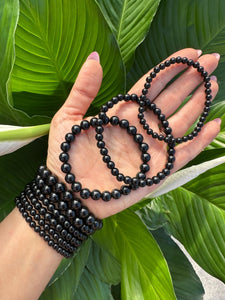 Obsidian Crystal Bracelet, 4mm, 6mm, 8mm Bead, Black Stone Stretch Bracelet, Premium Natural Gemstone Jewelry, Premium Grade, Wholesale Bulk