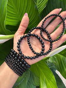 Obsidian Crystal Bracelet, 4mm, 6mm, 8mm Bead, Black Stone Stretch Bracelet, Premium Natural Gemstone Jewelry, Premium Grade, Wholesale Bulk