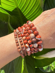 Red Jasper Crystal Bracelet, 4mm, 6mm, 8mm Bead, Jasper Stone Stretch Bracelet, Premium Natural Gemstone Jewelry, Premium Grade, Wholesale