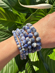 Sodalite Crystal Bracelet, 4mm, 6mm, 8mm Bead Sodalite Stretch Bracelets, Premium Natural Gemstone Jewelry, Wholesale Bulk Option