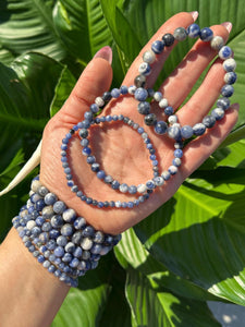 Sodalite Crystal Bracelet, 4mm, 6mm, 8mm Bead Sodalite Stretch Bracelets, Premium Natural Gemstone Jewelry, Wholesale Bulk Option