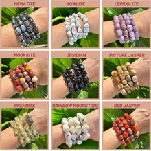 Load image into Gallery viewer, Tumbled Crystal Bracelets, Premium Grade Stretch Bracelet made with Various Authentic Stones, Natural Gemstone Beaded Bracelet