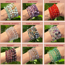 Load image into Gallery viewer, Crystal Beaded Bracelets, 6mm Stretch Bracelet - Choose from 24 Gemstones, Premium Grade 100% Natural Gemstone Crystal Bracelet