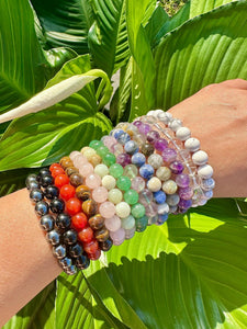 Premium Crystal Bracelets, 8mm Bead Stretch Bracelet - 24 Gemstone Varieties, 100% Natural Gemstone Crystal Beaded Bracelets