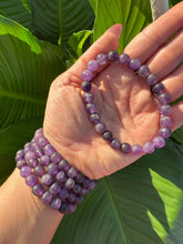 Load image into Gallery viewer, Amethyst Bracelet, Matte Purple Crystal Stretch Bracelet, Natural Healing 8mm Beaded Bracelet, Bracelets for Women, Men&#39;s Bracelet