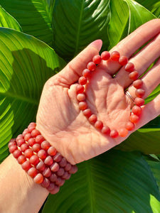 Carnelian Bracelet, Matte Carnelian Crystal Stretch Bracelet, Natural Healing 8mm Beaded Bracelet, Bracelets for Women, Men's Bracelet