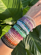 Load image into Gallery viewer, 4mm Crystal Bracelets with Faceted Beads, Tiny 4mm Bead Gemstone Crystal Stretch Bracelet, 100% Natural Authentic Grade A Crystal Jewelry