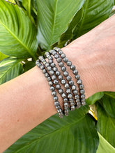 Load image into Gallery viewer, Dainty Pyrite Bracelet, Faceted 4mm Crystal Bracelet made with Natural Pyrite Beads, Authentic Gemstone Small Bead Bracelets