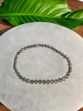 Load image into Gallery viewer, Smoky Quartz Crystal Bracelet, Faceted 4mm Gemstone Bracelet made with Natural Smoky Quartz Beads, Authentic Gemstone Small Beaded Bracelets