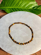 Load image into Gallery viewer, Tiger Eye Gemstone Bracelet, Faceted 4mm Crystal Bracelets made with Natural Tiger&#39;s Eye Beads, Authentic Crystal Stretch Bracelet