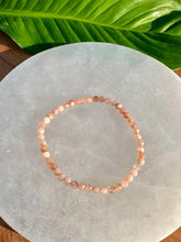 Load image into Gallery viewer, Sunstone Bracelet, Faceted 4mm Crystal Bracelet made with Natural Sunstone Beads, Small Beaded Gemstone Bracelets