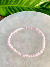 Load image into Gallery viewer, Rose Quartz Crystal Bracelet, Faceted 4mm Gemstone Bracelet made with Natural Rose Quartz Beads, Small Bead Gemstone Bracelets