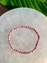 Load image into Gallery viewer, Rhodonite Bracelet, 4mm Faceted Gemstone Bracelet made with Natural Rhodonite Beads, Dainty Gemstone Bracelets, Pink Crystal Bracelet