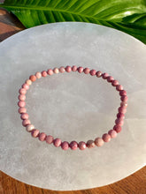 Load image into Gallery viewer, Rhodonite Bracelet, 4mm Faceted Gemstone Bracelet made with Natural Rhodonite Beads, Dainty Gemstone Bracelets, Pink Crystal Bracelet