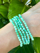 Load image into Gallery viewer, Chrysoprase Bracelet, 4mm Faceted Gemstone Bracelet made with Natural Chrysoprase Beads, Dainty Gemstone Bracelets, Small Bead Bracelet