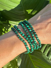 Load image into Gallery viewer, Malachite Bracelet, Faceted 4mm Crystal Bracelet made with Natural Malachite Beads, Authentic Gemstone Bead Bracelets with Natural Stones