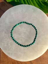 Load image into Gallery viewer, Malachite Bracelet, Faceted 4mm Crystal Bracelet made with Natural Malachite Beads, Authentic Gemstone Bead Bracelets with Natural Stones