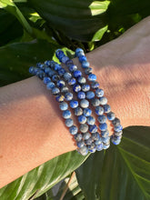 Load image into Gallery viewer, Lapis Lazuli Bracelet, 4mm Faceted Lapis Bracelet, Authentic Beaded Bracelets with Natural Gemstones, Small Bead Stackable Bracelet