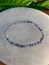 Load image into Gallery viewer, Tanzanite Bracelet, 4mm Faceted Tanzanite Crystal Bracelet, Authentic Beaded Bracelets with Natural Gemstones, Small Beaded Bracelet