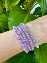 Load image into Gallery viewer, Amethyst Bracelet, 4mm Light Purple Amethyst Faceted Crystal Bracelet, Authentic Beaded Bracelets with Natural Gemstones