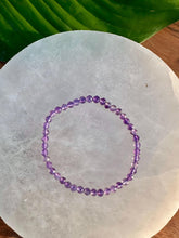 Load image into Gallery viewer, Amethyst Crystal Bracelet, 4mm Purple Amethyst Faceted Crystal Bracelet, Small Bead Bracelets with Natural Gemstones
