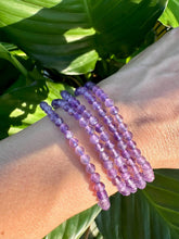 Load image into Gallery viewer, Amethyst Crystal Bracelet, 4mm Purple Amethyst Faceted Crystal Bracelet, Small Bead Bracelets with Natural Gemstones