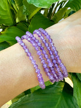 Load image into Gallery viewer, Amethyst Crystal Bracelet, 4mm Purple Amethyst Faceted Crystal Bracelet, Small Bead Bracelets with Natural Gemstones
