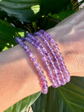 Load image into Gallery viewer, Amethyst Crystal Bracelet, 4mm Purple Amethyst Faceted Crystal Bracelet, Small Bead Bracelets with Natural Gemstones