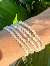 Load image into Gallery viewer, Moonstone Bracelet, 4mm Rainbow Moonstone Faceted Crystal Bracelet, Small Bead Bracelets with Natural Gemstones