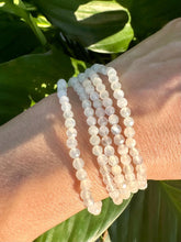 Load image into Gallery viewer, Moonstone Bracelet, 4mm Rainbow Moonstone Faceted Crystal Bracelet, Small Bead Bracelets with Natural Gemstones