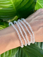 Load image into Gallery viewer, Clear Quartz Bracelet, 4mm Faceted Crystal Quartz Bracelet, Small Beaded Bracelet with Natural Healing Gemstones, Dainty Stackable Bracelets