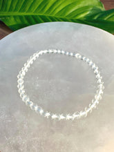 Load image into Gallery viewer, Clear Quartz Bracelet, 4mm Faceted Crystal Quartz Bracelet, Small Beaded Bracelet with Natural Healing Gemstones, Dainty Stackable Bracelets