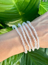 Load image into Gallery viewer, Clear Quartz Bracelet, 4mm Faceted Crystal Quartz Bracelet, Small Beaded Bracelet with Natural Healing Gemstones, Dainty Stackable Bracelets