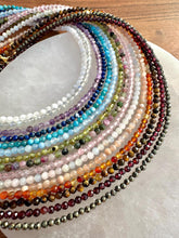 Load image into Gallery viewer, Faceted Crystal Necklace, 2-3mm Gemstone Necklaces with Faceted Beads, 14-16 in. Tiny Gemstone Chokers, 100% Natural Grade A Crystal Jewelry