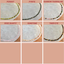 Load image into Gallery viewer, Faceted Crystal Necklace, 2-3mm Gemstone Necklaces with Faceted Beads, 14-16 in. Tiny Gemstone Chokers, 100% Natural Grade A Crystal Jewelry