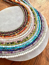 Load image into Gallery viewer, Faceted Crystal Necklace, 2-3mm Gemstone Necklaces with Faceted Beads, 14-16 in. Tiny Gemstone Chokers, 100% Natural Grade A Crystal Jewelry