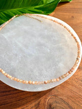 Load image into Gallery viewer, Sunstone Necklace, 2-3mm Faceted Sunstone Crystal Necklace, 14-16 in. Tiny Beaded Gemstone Choker, 100% Natural Grade A Crystal Jewelry