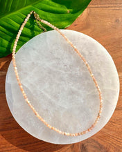 Load image into Gallery viewer, Sunstone Necklace, 2-3mm Faceted Sunstone Crystal Necklace, 14-16 in. Tiny Beaded Gemstone Choker, 100% Natural Grade A Crystal Jewelry