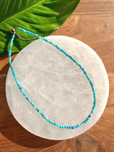 Load image into Gallery viewer, Apatite Necklace, 2-3mm Faceted Apatite Crystal Necklace, 14-16 in. Beaded Gemstone Choker, 100% Natural Grade A Crystal Jewelry
