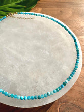 Load image into Gallery viewer, Apatite Necklace, 2-3mm Faceted Apatite Crystal Necklace, 14-16 in. Beaded Gemstone Choker, 100% Natural Grade A Crystal Jewelry