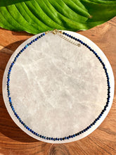 Load image into Gallery viewer, Lapis Lazuli Necklace, 2-3mm Faceted Lapis Crystal Necklace, 14-16 in. Beaded Gemstone Choker, 100% Natural Grade A Crystal Jewelry