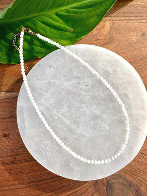 Moonstone Necklace, 2-3mm Faceted Moonstone Crystal Necklace, 14-16 in. Beaded Gemstone Choker, 100% Natural Grade A Crystal Healing Jewelry