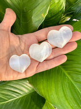 Load image into Gallery viewer, SELENITE HEART Crystal (Grade A Natural) Tumbled Polished White Heart-Shaped Palm Stone, Crystals for Peace | Gemstone for Yoga, Meditation