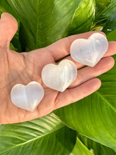 Load image into Gallery viewer, SELENITE HEART Crystal (Grade A Natural) Tumbled Polished White Heart-Shaped Palm Stone, Crystals for Peace | Gemstone for Yoga, Meditation