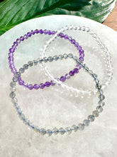 Load image into Gallery viewer, Bracelet Set for Anxiety &amp; Stress Relief | Amethyst, Labradorite, Clear Quartz | 4mm Bead Crystal Bracelet Gift Set, Crystal Healing Jewelry